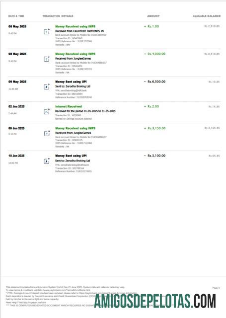 Berkualitas India PayTM Payments bank rekening laporan Word and PDF templat, 3 pages, 3 Halaman