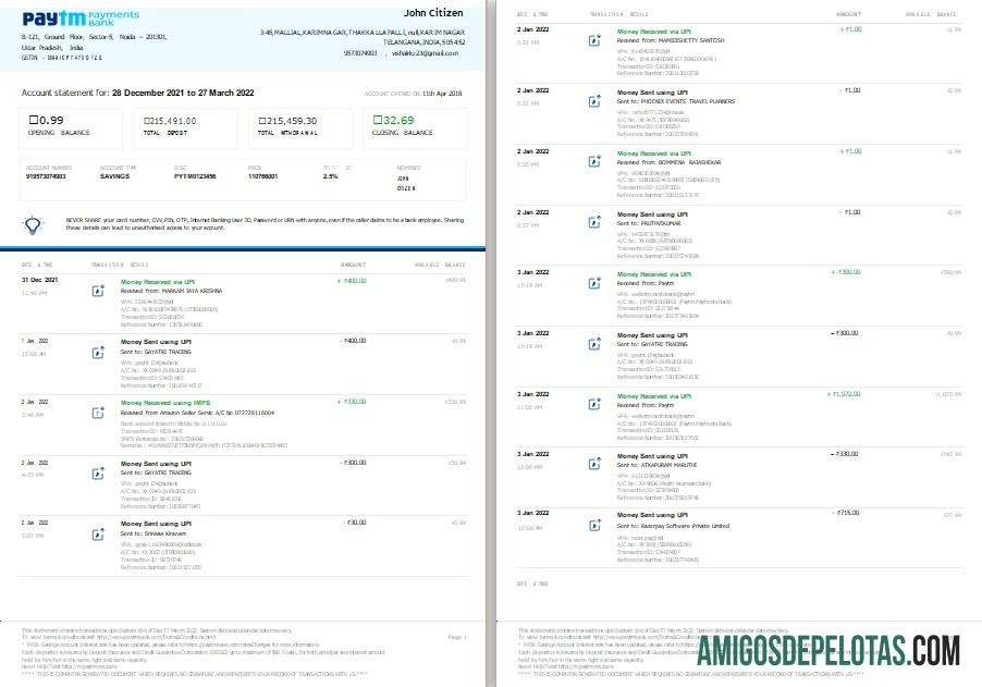 Premium India Paytm Payments bank laporan templat, Word and PDF format, 2 pages