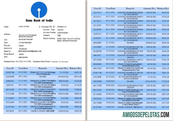 Realistis India State bank of India bank laporan templat, Word and PDF format, 6 pages