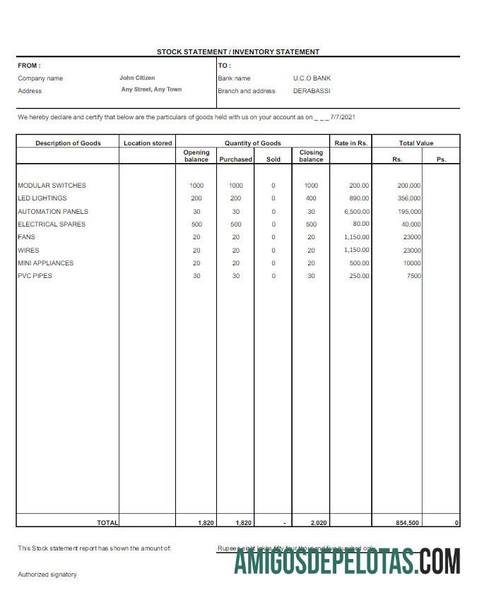 Profesional India UCO bank laporan Word and PDF templat scr