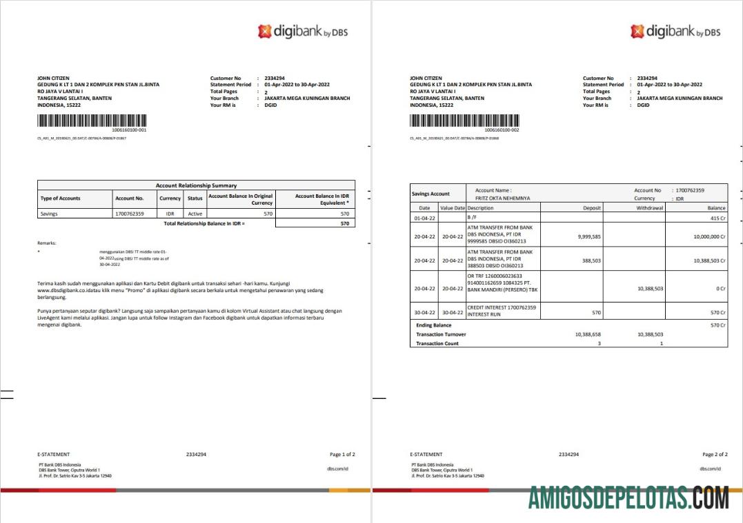 Indonesia DBS digibank laporan 2 pages desain