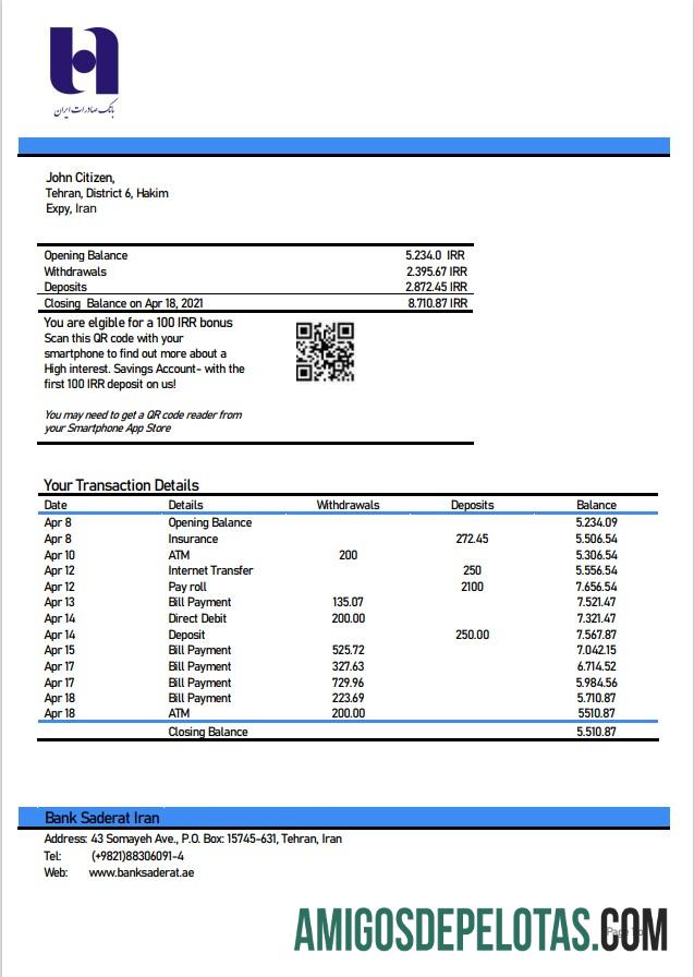 Iran bank Sederet Iran laporan sampel
