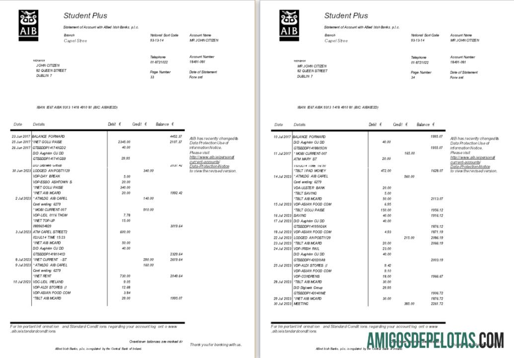 Profesional Irlandia AIB bank laporan templat, Word and PDF format, 6 pages