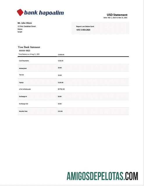 Dapat Diedit Israel┬ábank Hapoalim┬ábank laporan┬áWord and PDF templat