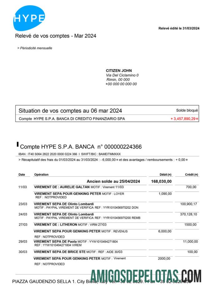 Italia HYPE SPA bank st scr Copy sampel