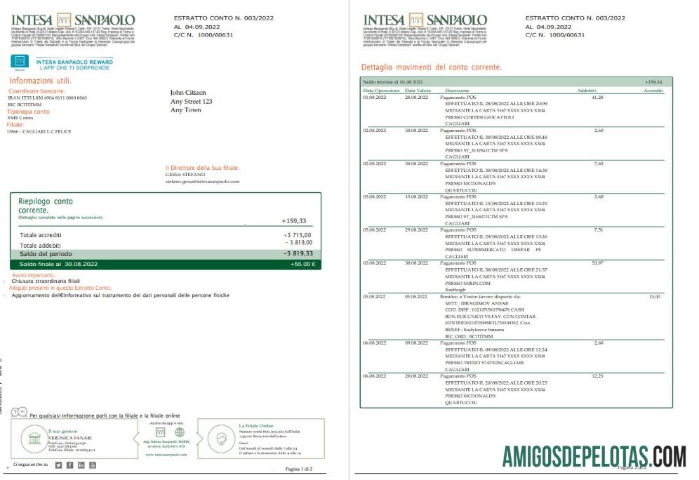 Italia Intesa Sanpaolo 2 pages templat