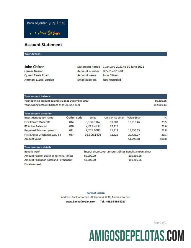 Realistis Yordania bank of Yordania bank laporan easy to fill templat in .XLS and .PDF Berkas format