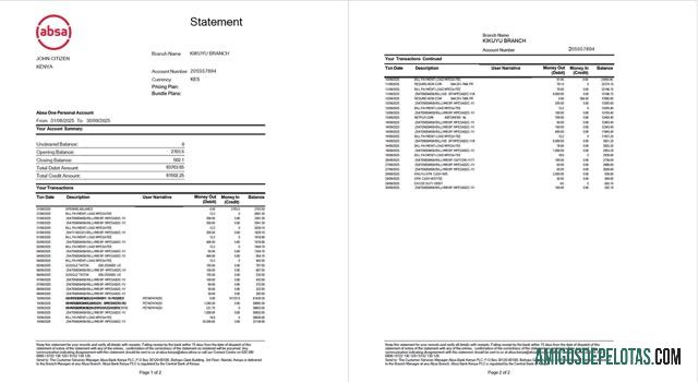 Premium Kenya Absa bank laporan┬áWord and PDF templat, 2 pages