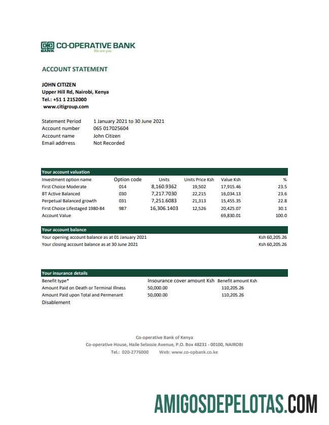 Premium Kenya Co operative bank of Kenya bank laporan easy to fill templat in Excel and PDF format