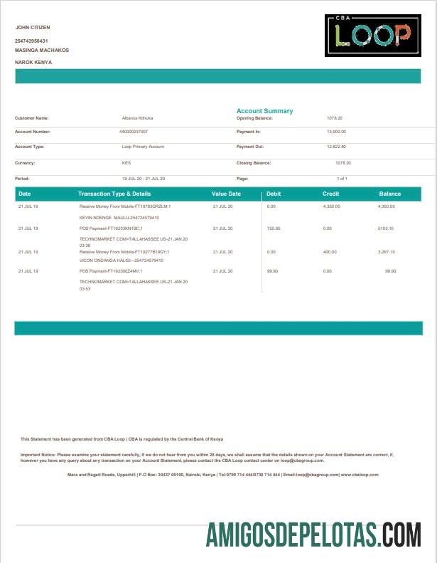 Premium Kenya Loop bank laporan Word and PDF templat.1