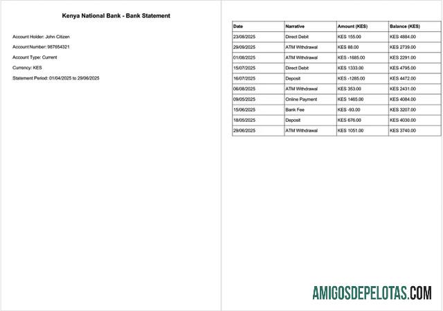 Premium Kenya nasional bank bank laporan Word and PDF templat, 2 pages