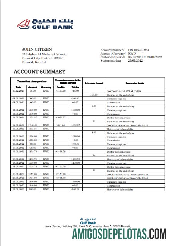 Premium Kuwait Gulf bank laporan templat in Word and PDF format