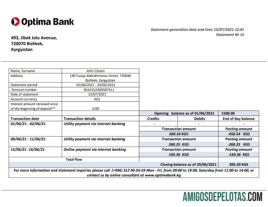 Kirgizstan Optima bank laporan pratinjau