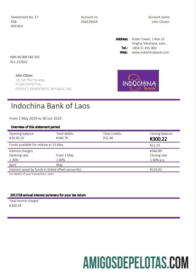 Laos Indochina bank laporan desain