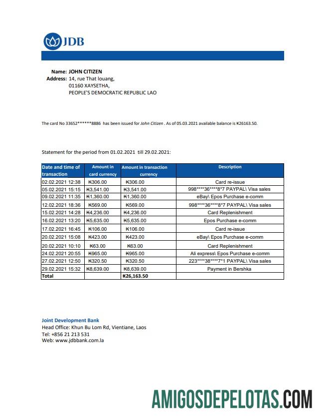 Premium Laos Joint Development bank (JDB) laporan easy to fill templat in .XLS and .PDF Berkas format