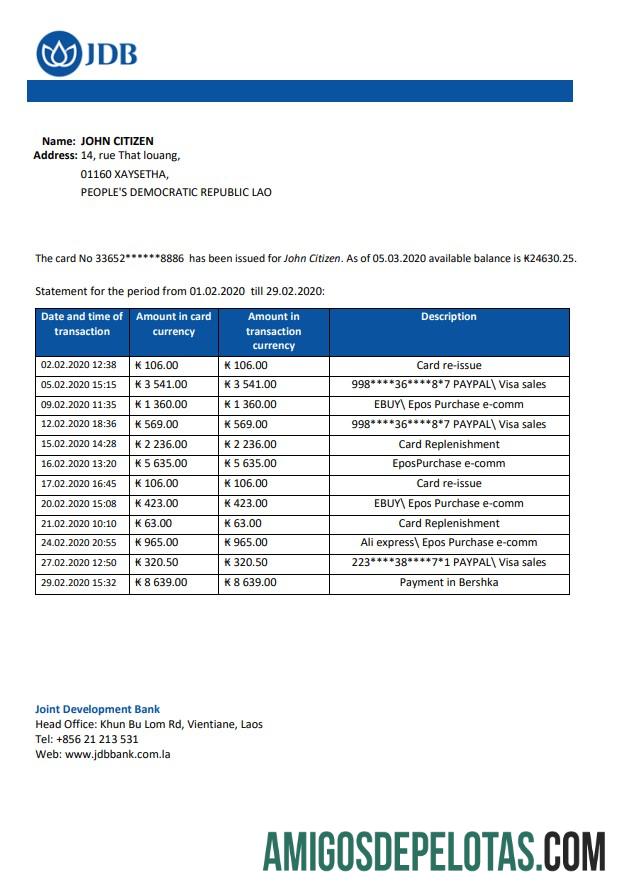 Laos Joint Development bank (JDB) laporan desain