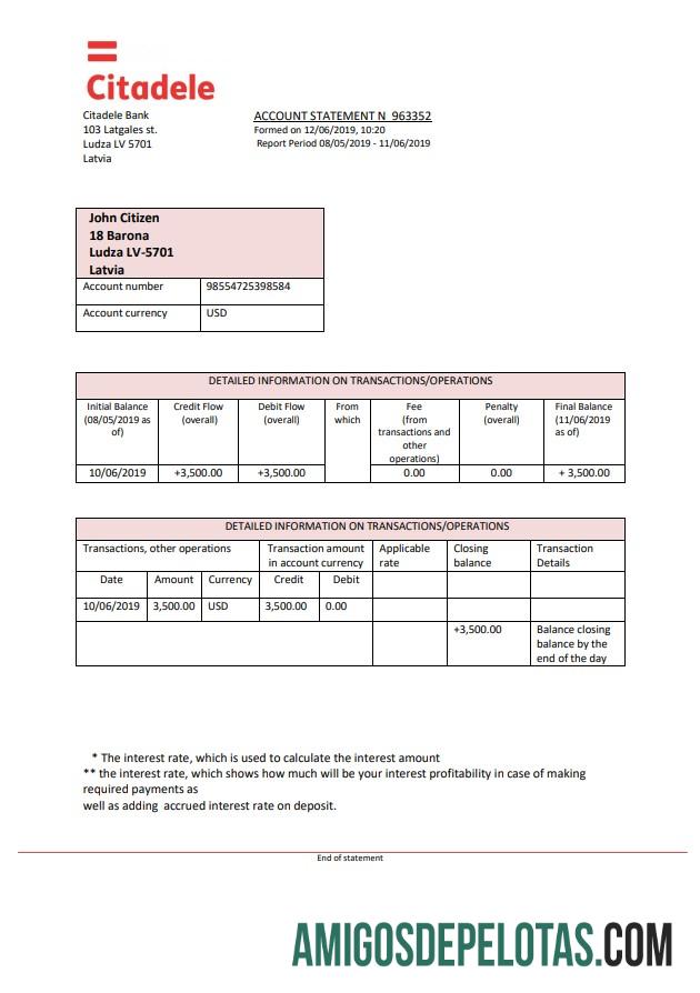 Dapat Diedit Latvia Citadele bank laporan templat, Word and PDF format (.doc and .PDF)