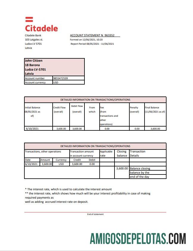 Latvia Citadele Excel PDF pratinjau