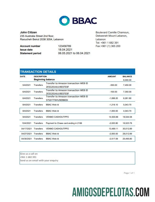 Profesional Lebanon BBAC bank laporan easy to fill templat in .XLS and .PDF Berkas format