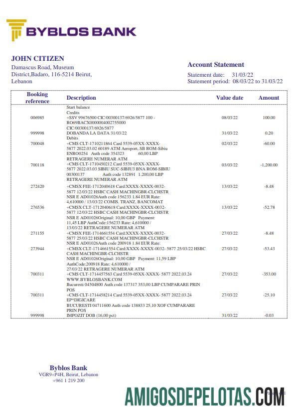 Berkualitas Lebanon Byblos bank laporan templat in Word and PDF format