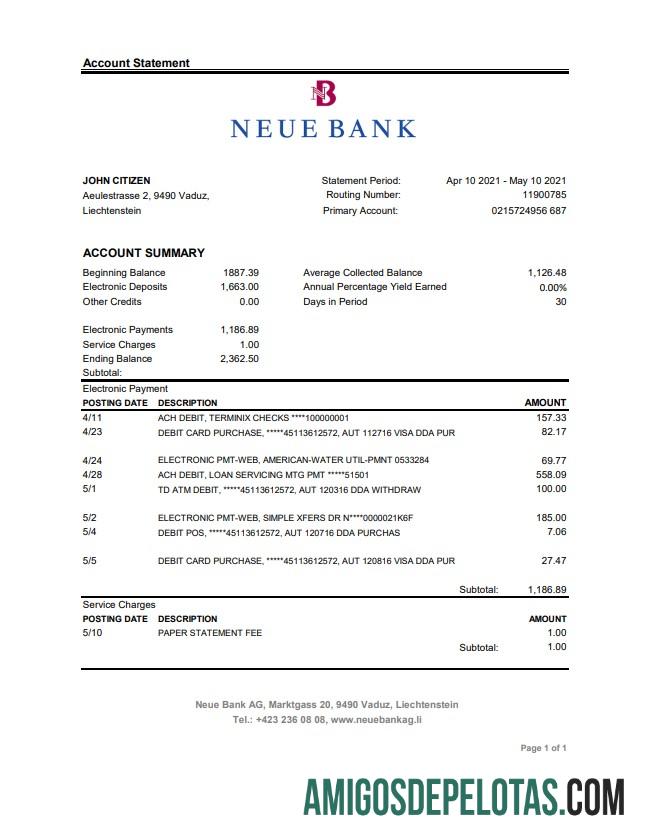 Berkualitas Liechtenstein Neue bank AG bank laporan easy to fill templat in .XLS and .PDF Berkas format