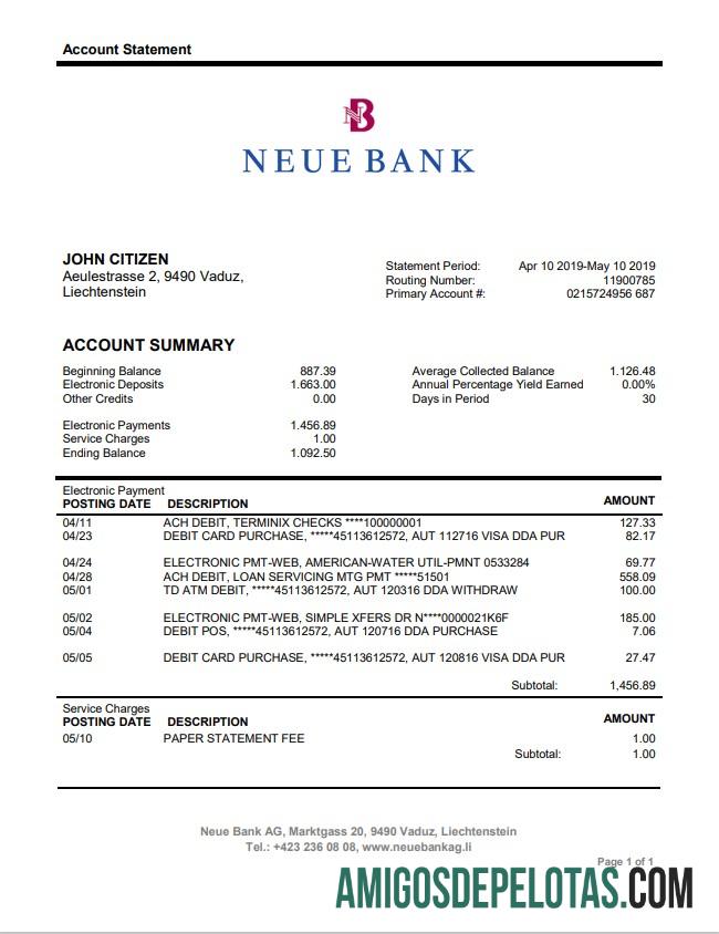 Liechtenstein Neue bank AG makering