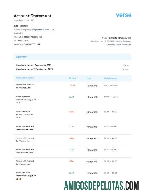 Dapat Diedit Lituania Verse Payments┬árekening laporan Word and PDF templat
