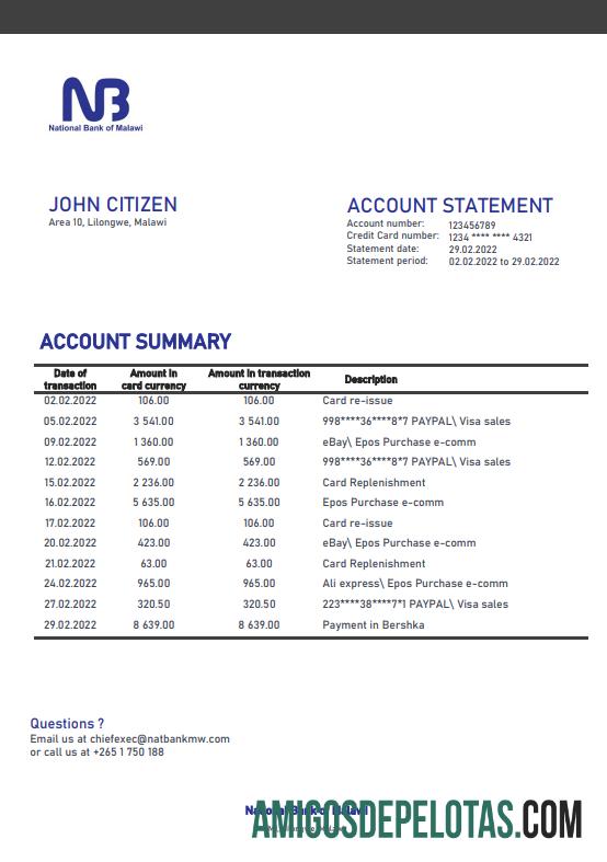 Dapat Diedit Malawi nasional bank of Malawi bank laporan templat in Word and PDF format