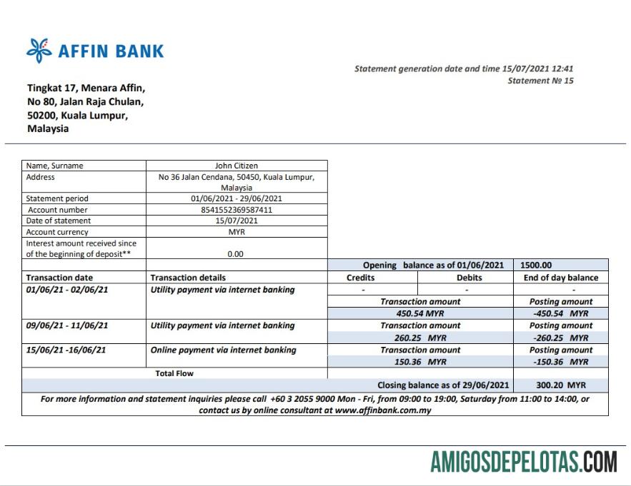 Malaysia Affin bank laporan desain