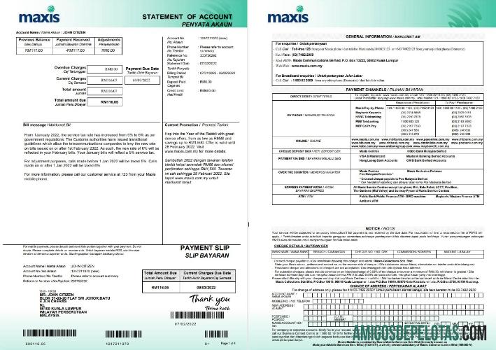 Malaysia Maxis bank laporan 5 pages sampel