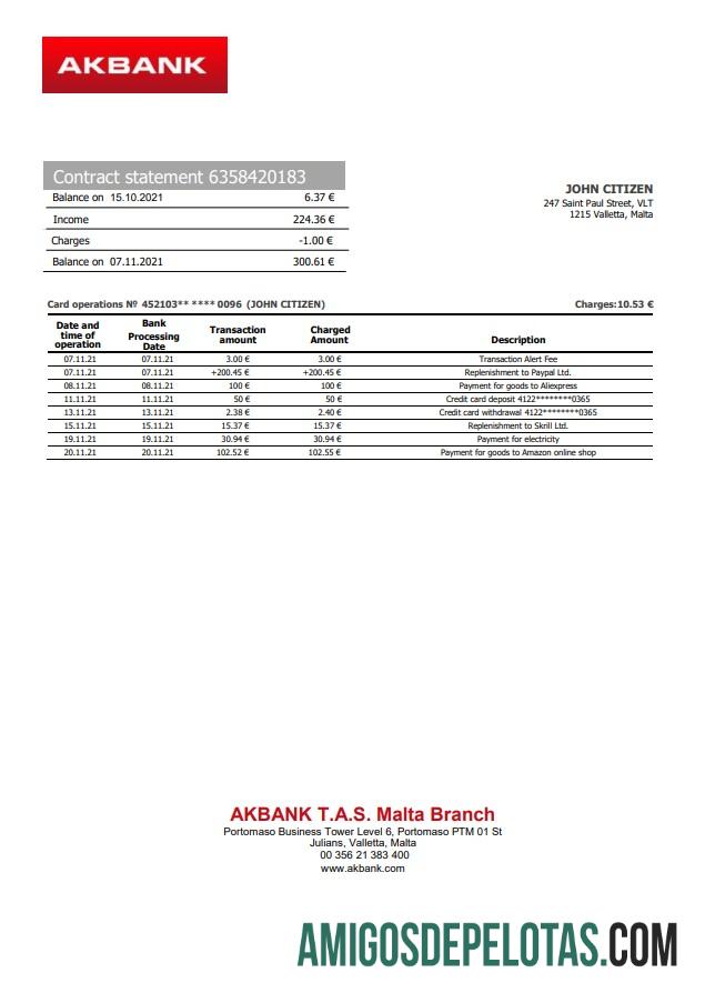 Malta Akbank bank laporan pratinjau