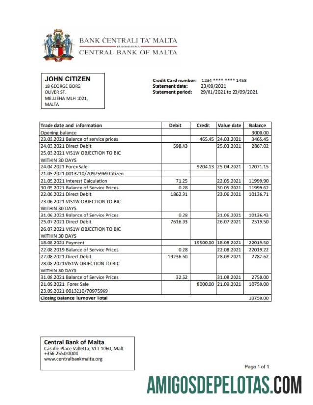 Berkualitas Malta Central bank of Malta bank laporan easy to fill templat in Excel and PDF format