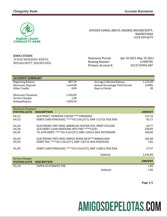 Mauritania Chinguitty bank laporan makering