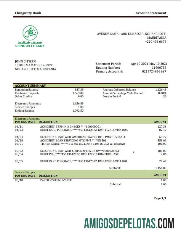 Premium Mauritania Chinguitty bank laporan templat in Word and PDF format