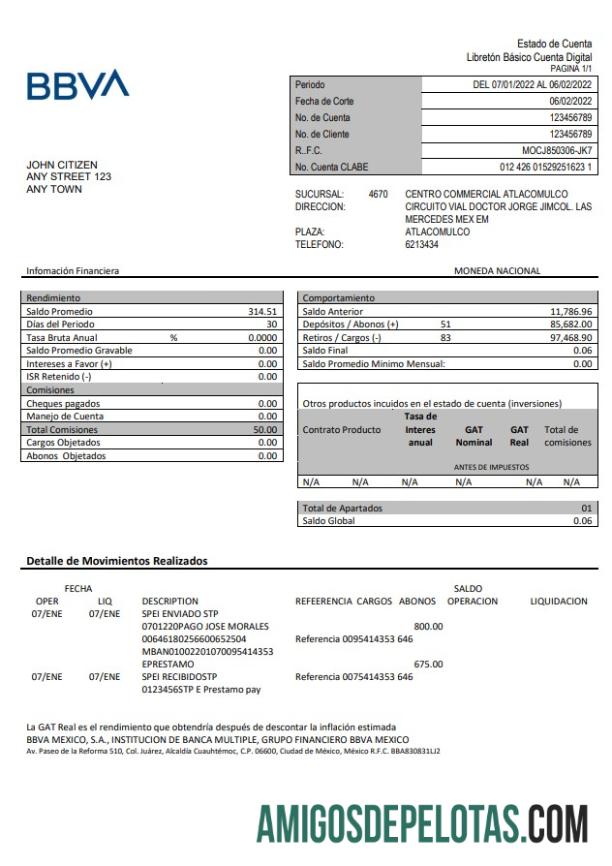 Meksiko BBVA templat