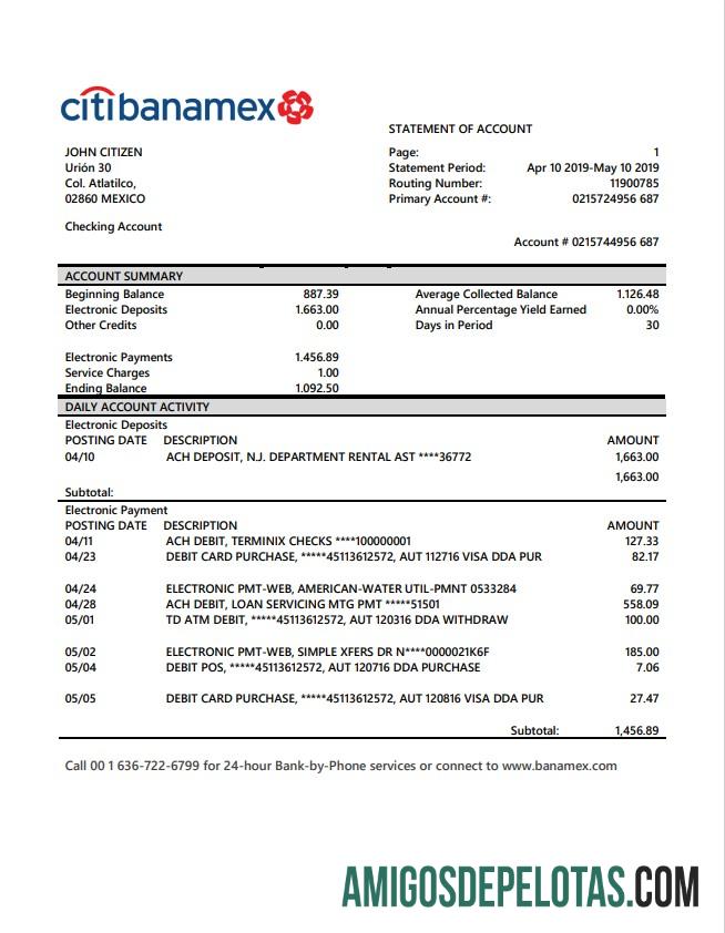 Meksiko Citibanamex bank laporan templat