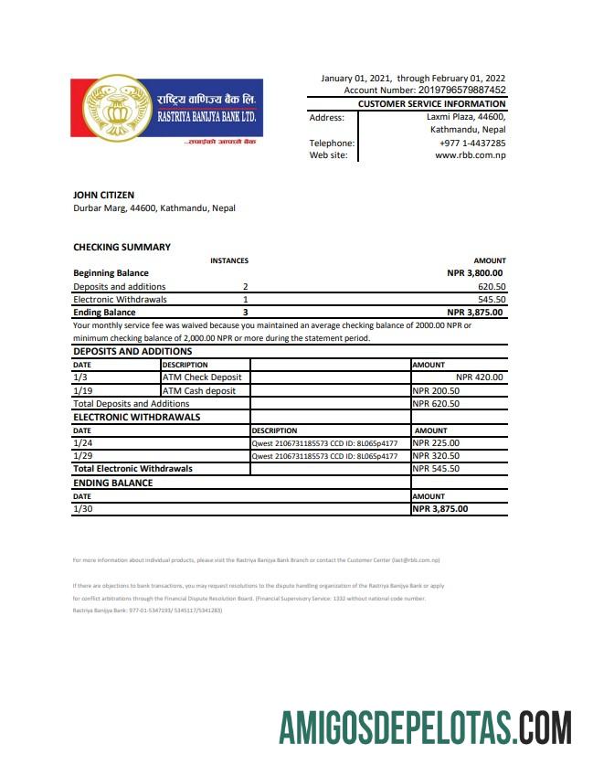 Nepal Rastriya Banijya bank laporan XLS pratinjau