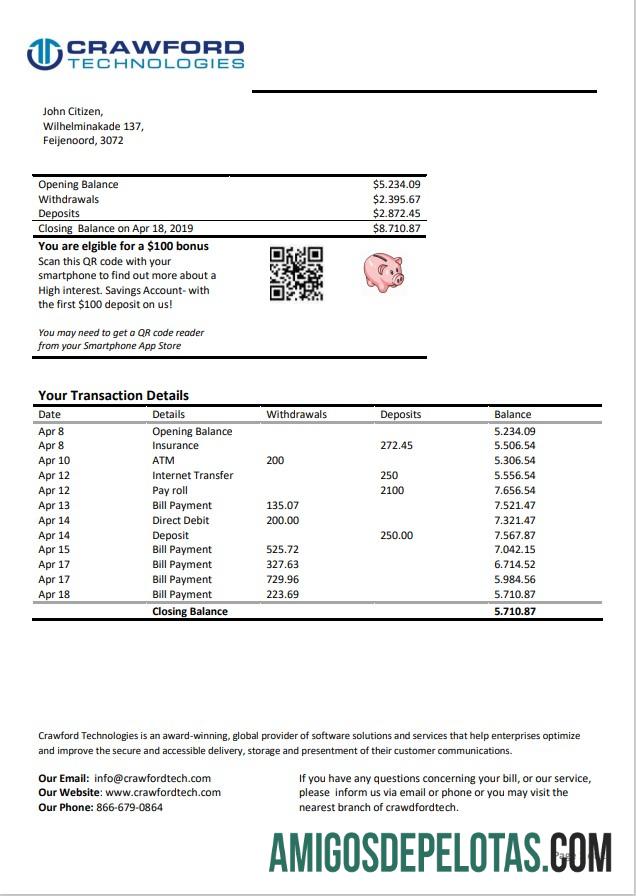 Profesional Belanda (Holland) Crawford Technologies bank laporan templat in Word and PDF format