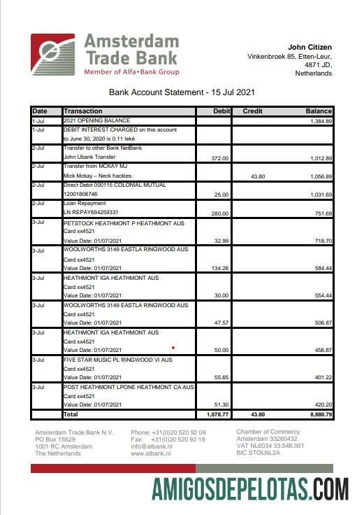 Realistis Belanda Amsterdam Trade bank laporan templat in Word and PDF format
