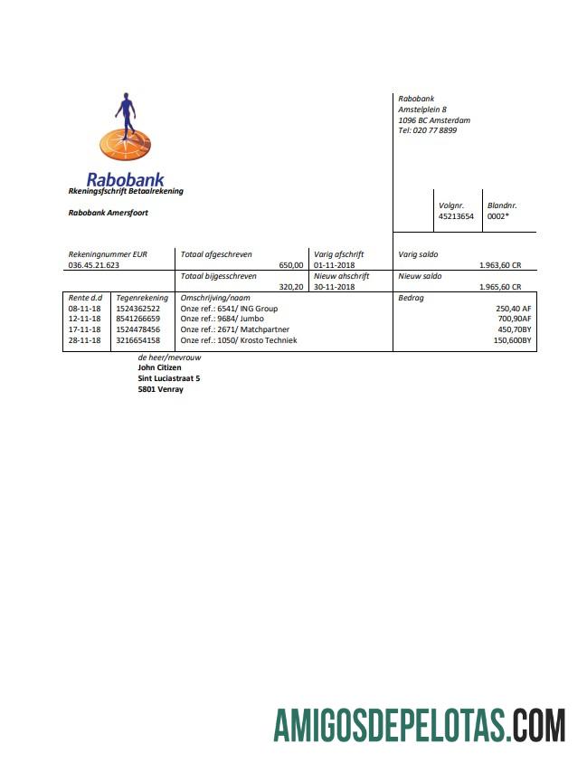 Realistis Belanda Rabobank bank laporan easy to fill templat in Word and PDF format