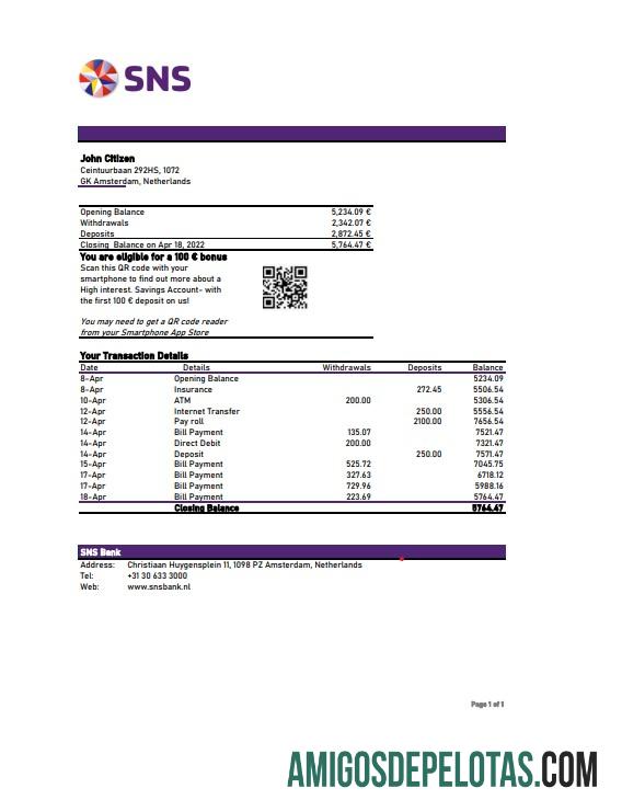 Berkualitas Belanda SNS bank laporan Excel and PDF templat