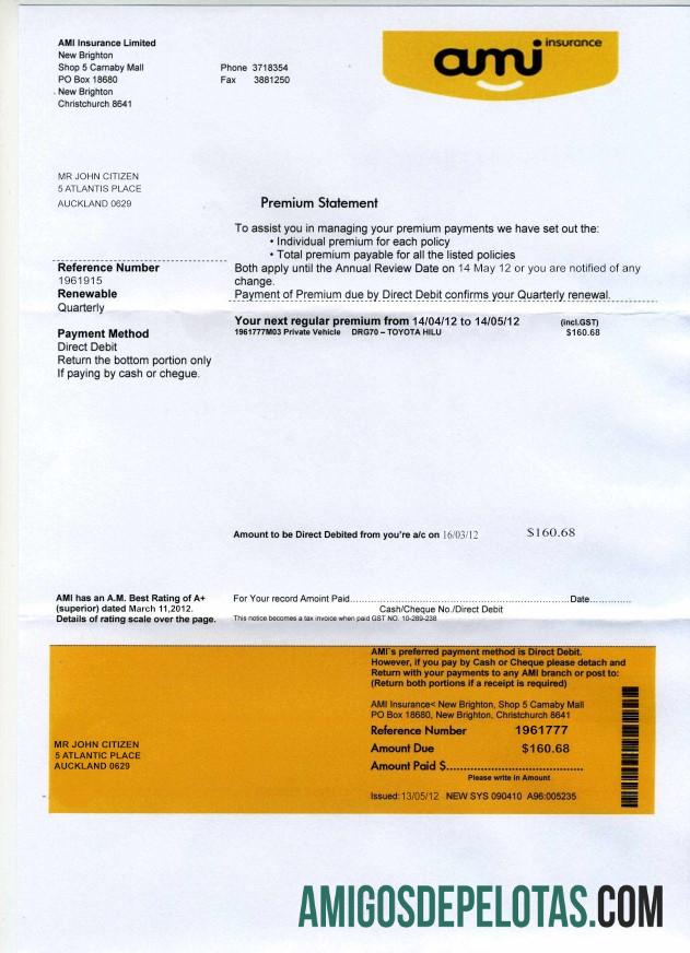 Profesional Selandia Baru AMI proof of address bank laporan templat