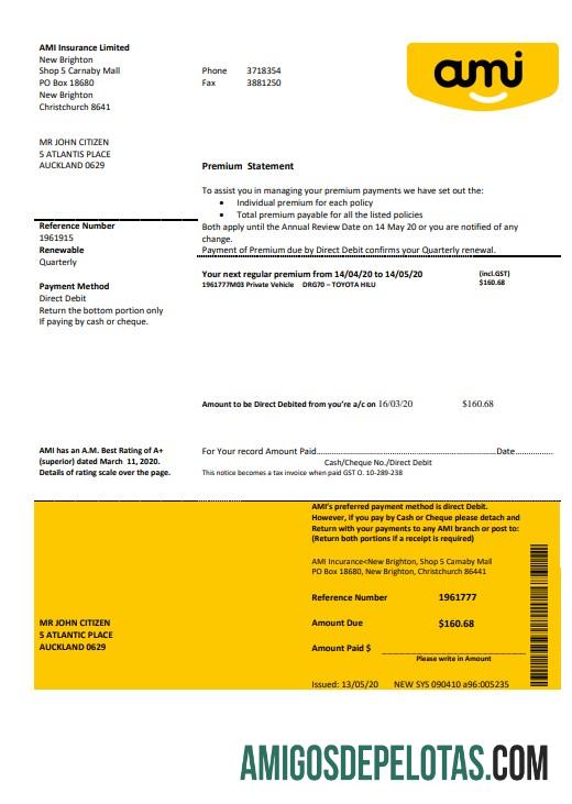 Profesional Selandia Baru Ami asuransi Limited bank laporan templat in Word and PDF format