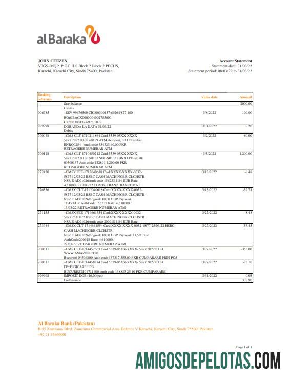 Dapat Diedit Pakistan Al Baraka bank laporan Excel and PDF templat
