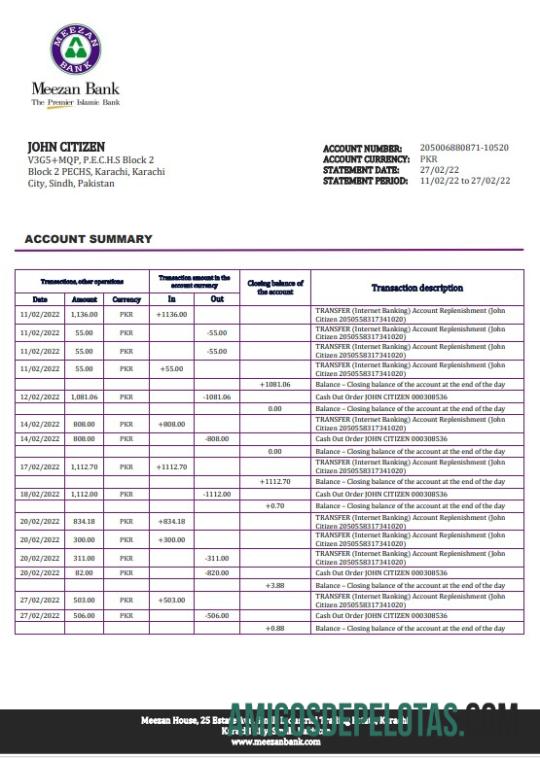 Berkualitas Pakistan Meezan bank laporan templat in Word and PDF format