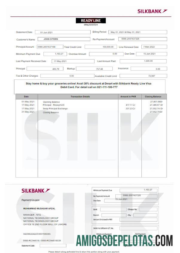 Berkualitas Pakistan Silkbank laporan Word and PDF templat scr