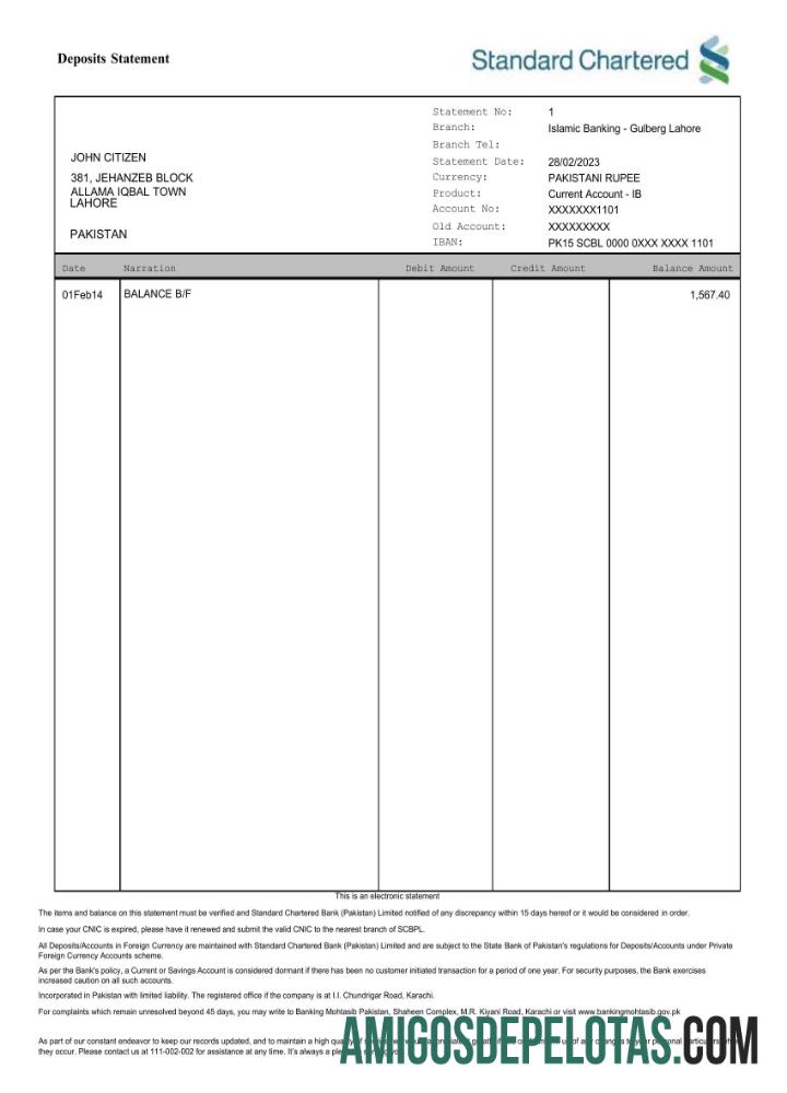 Berkualitas Pakistan standar Chartered bank laporan Word and PDF templat scr