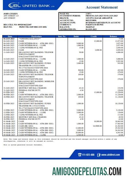 Premium Pakistan UBL bank laporan Word and PDF templat