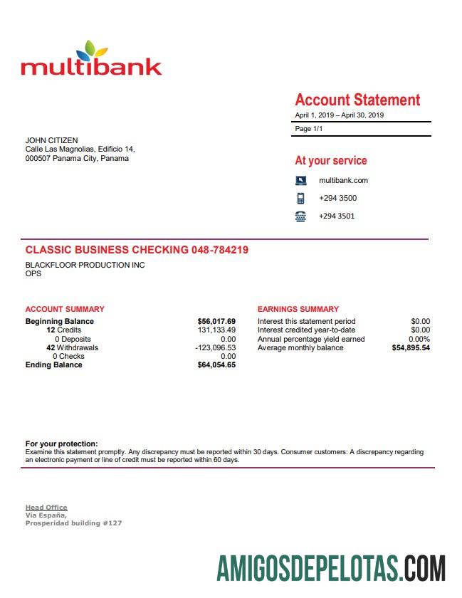 Panama Multibank bank laporan makering
