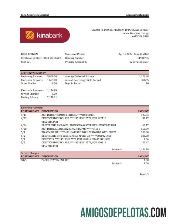 Berkualitas Papua Nugini Kina Securities Limites bank laporan Excel and PDF templat